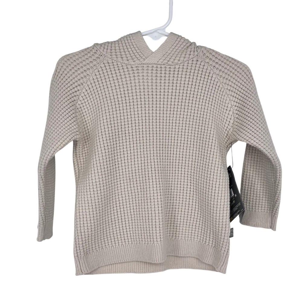 Modern Moments Tan Hooded Sweater Baby 18M Waffle Knit Long Sleeve Hoodie Fall